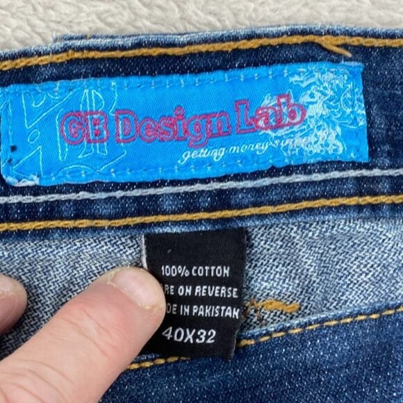 GB Design Lab Woman's Jeans 40x32 With Embroidered Back Pockets & Unique Stitche - Picture 2 of 16